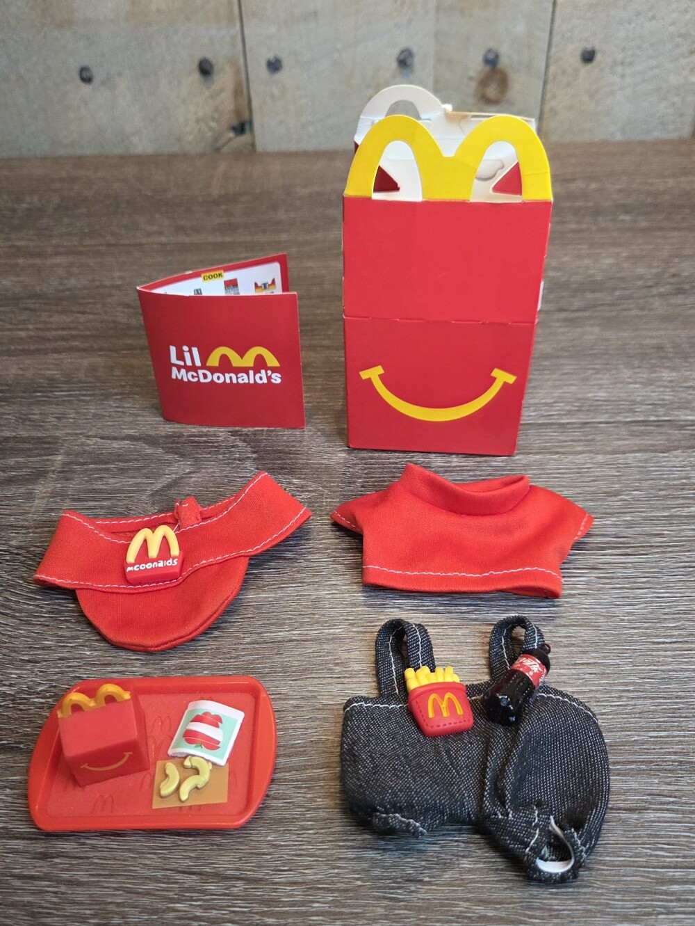 Labubu Doll Monster Mcdonalds Outfit Happy Meal Toy Bundle Little McDonalds